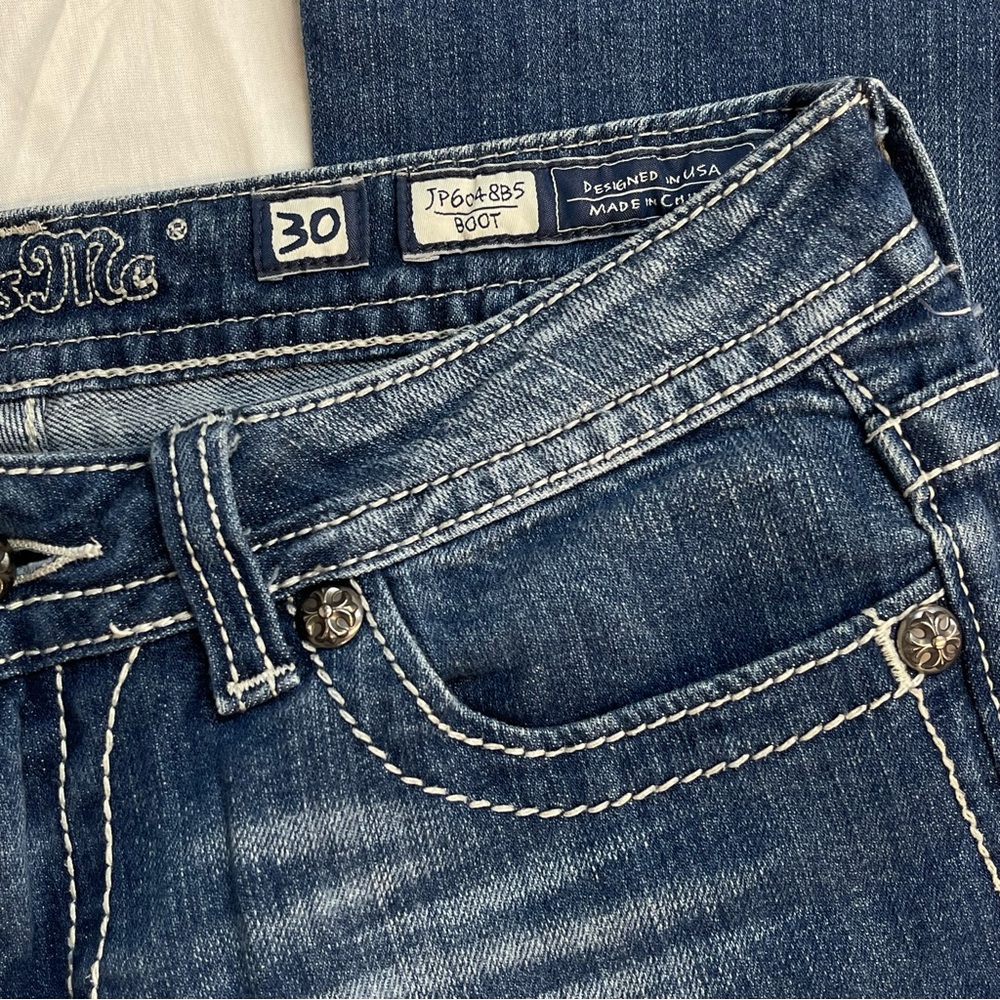 Miss Me Women's Straight Leg Bootcut Blue Jeans - Picture 7 of 10